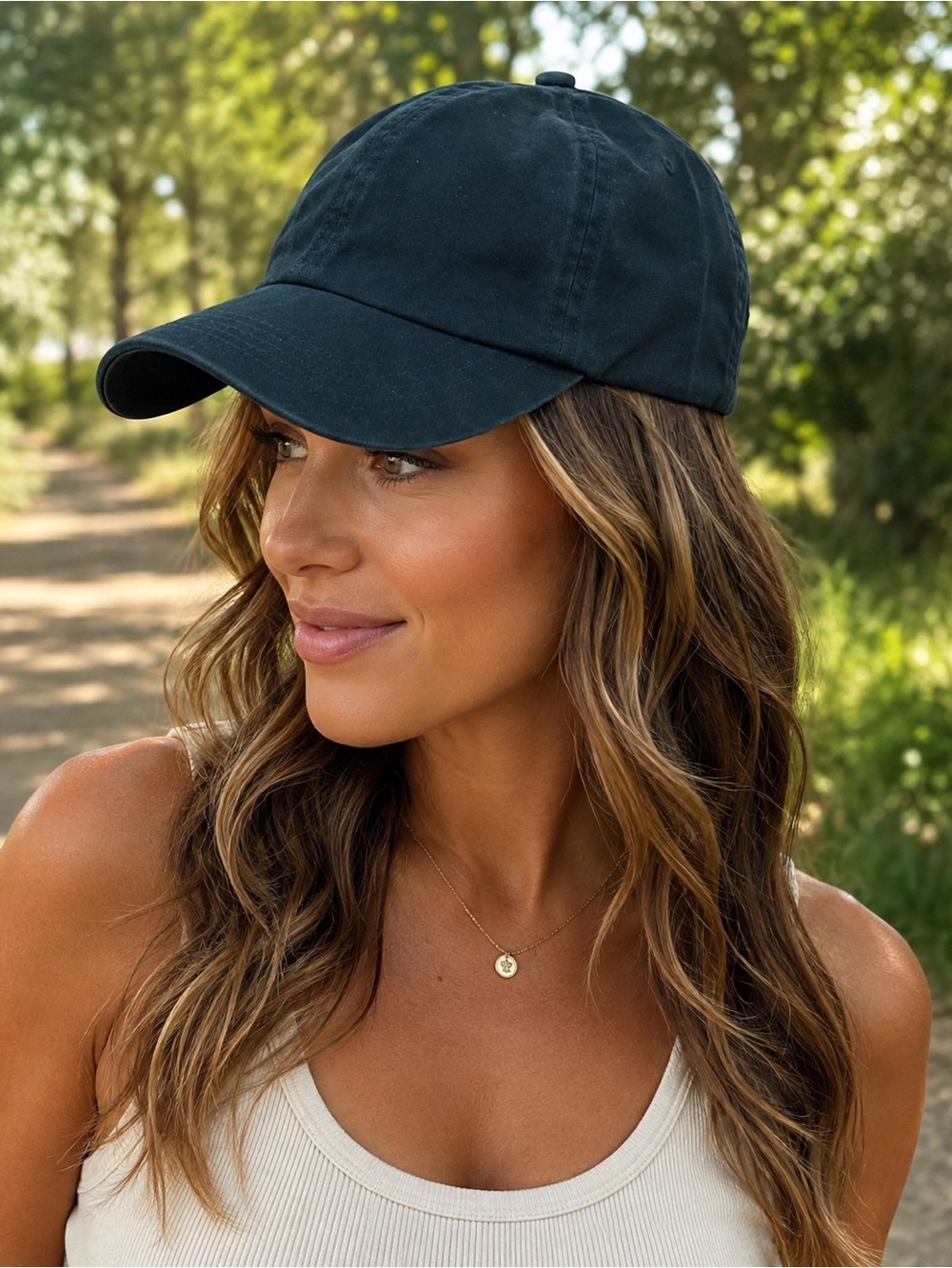 GAP women’s Dark GreenCotton Baseball Cap